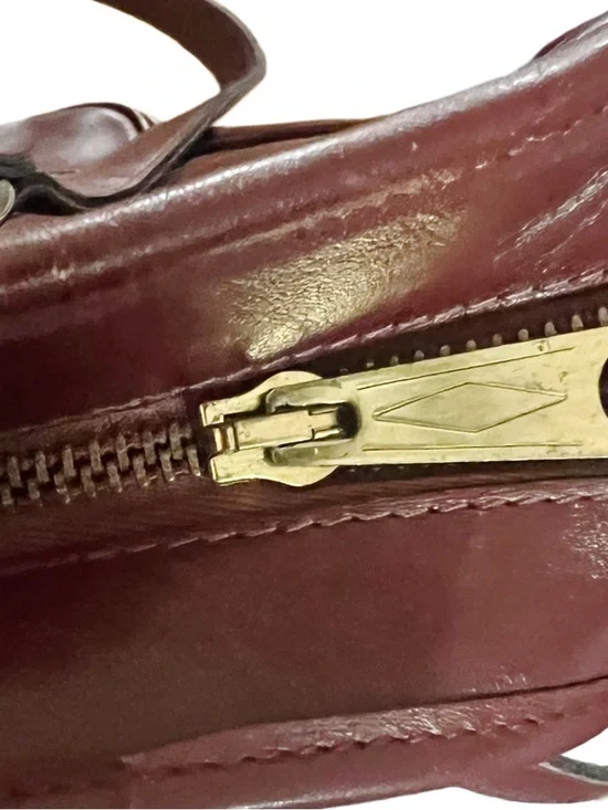 Etienne Aigner Vintage Leather Business Deep Burgundy Shoulder Bag - Picture 8 of 10